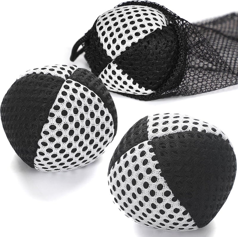 oazoxcx Juggling Balls for Beginners and Professionals Set of 3, Juggling Bean Bags,Durable Juggle Ball Kit (Black - White 4.2 oz) - Image 1